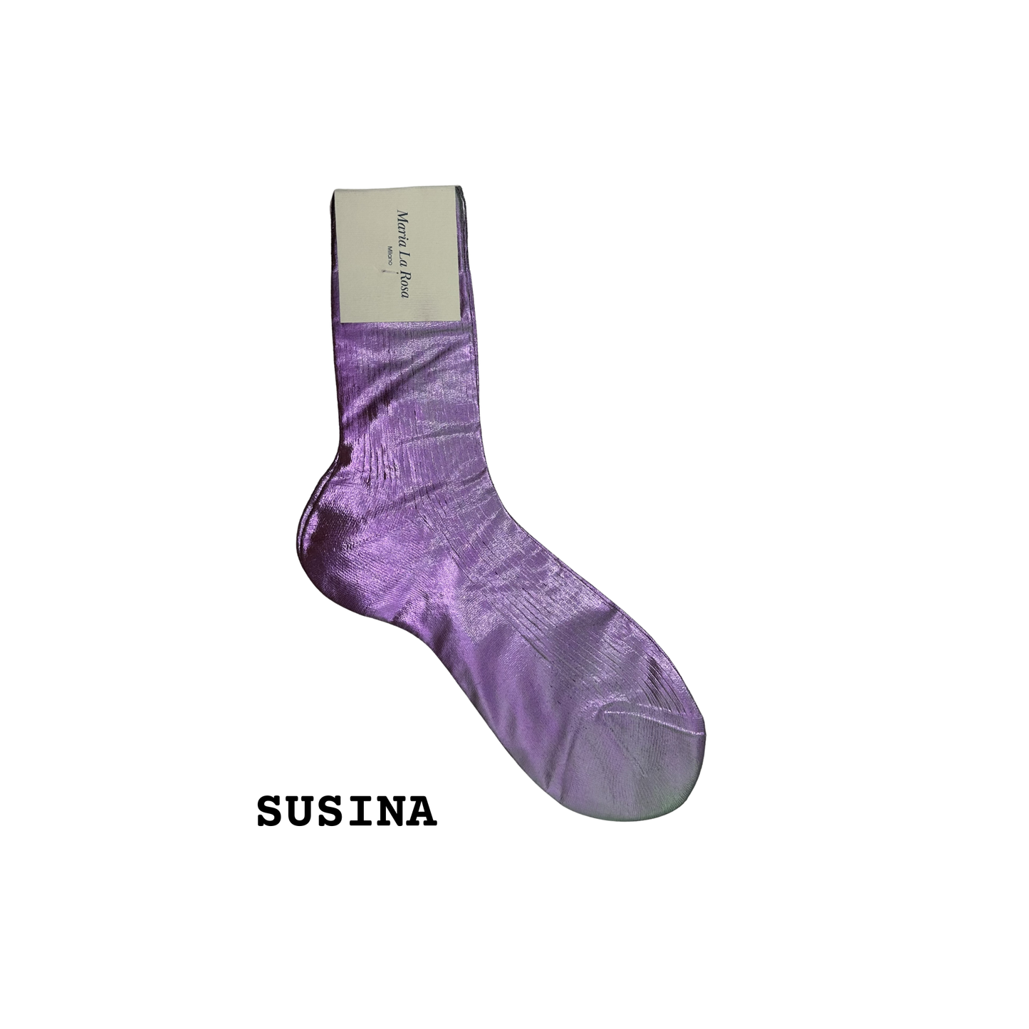 MARIA LA ROSA Cangiante Ribbed Laminated Socks