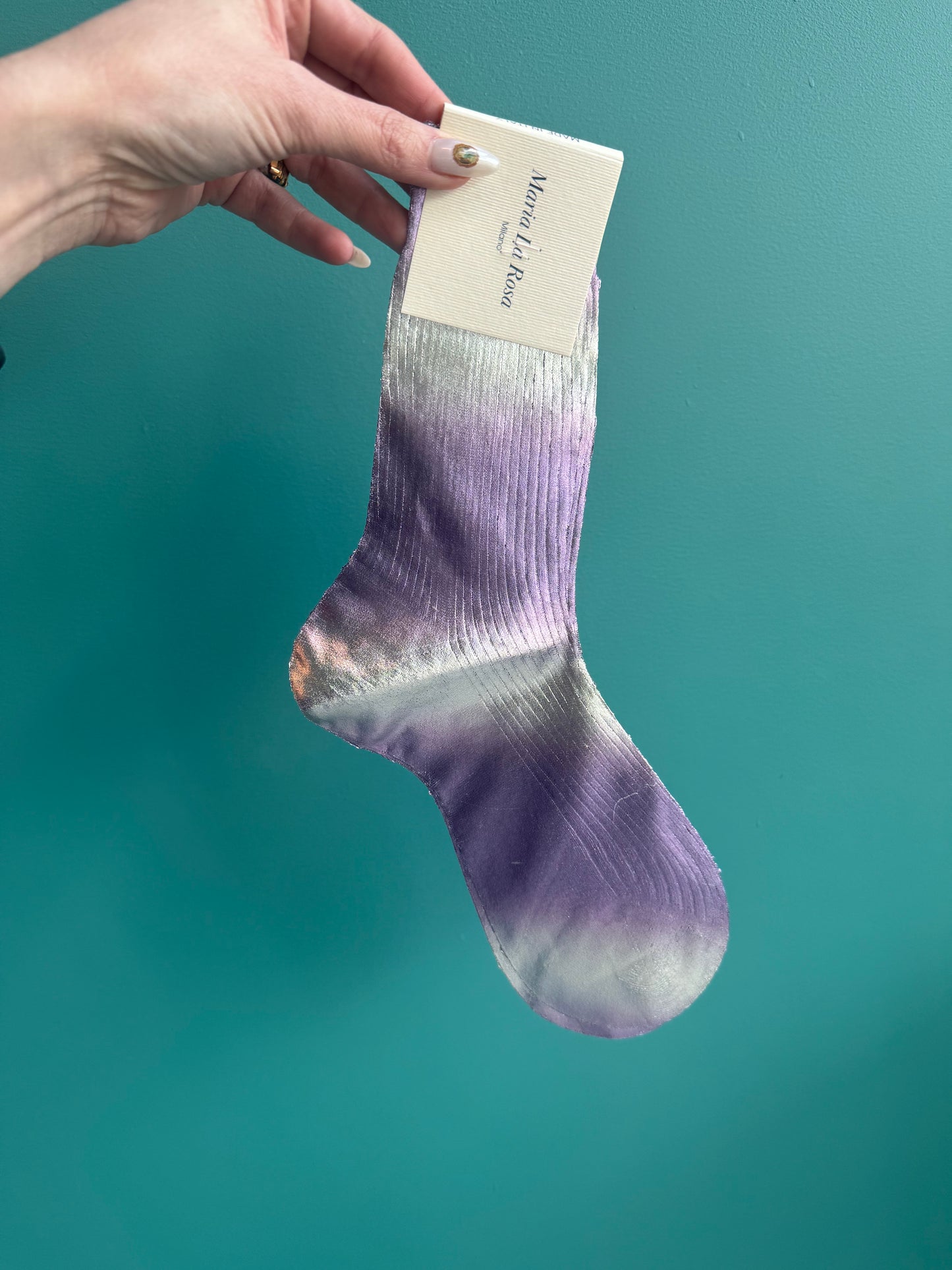 Maria La Rosa One Ribbed Laminated Socks
