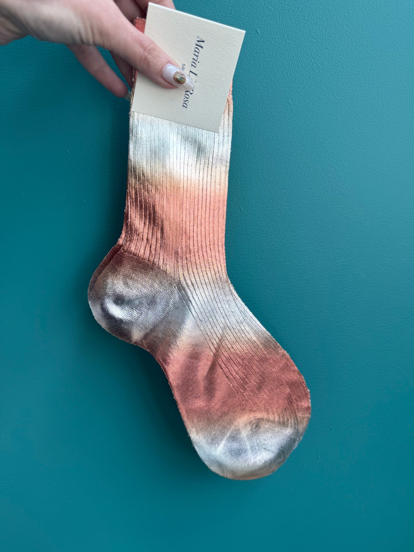 Maria La Rosa One Ribbed Laminated Socks