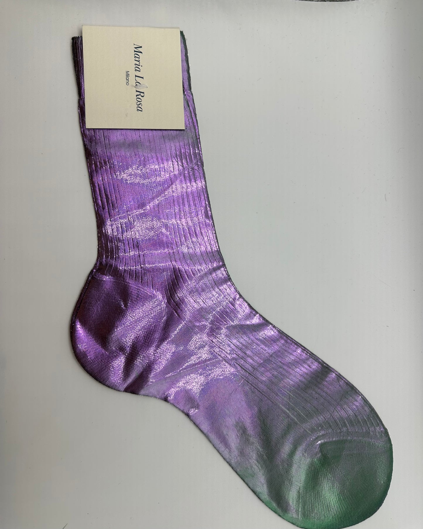 MARIA LA ROSA Cangiante Ribbed Laminated Socks