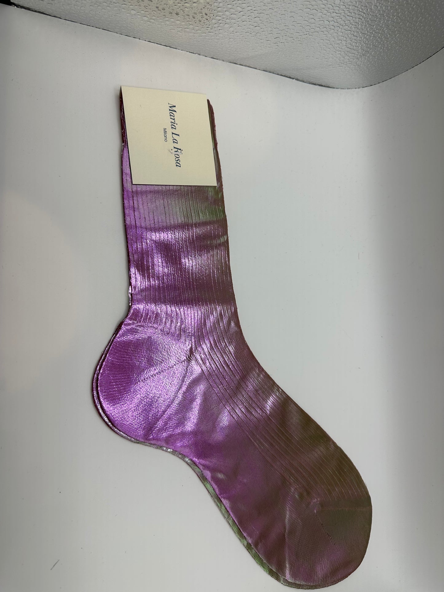 MARIA LA ROSA Cangiante Ribbed Laminated Socks