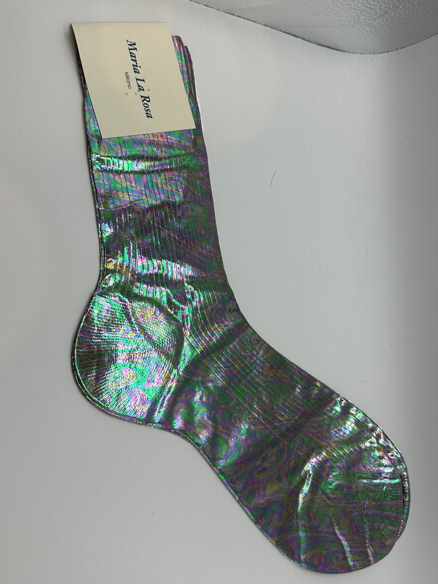 MARIA LA ROSA Cangiante Ribbed Laminated Socks