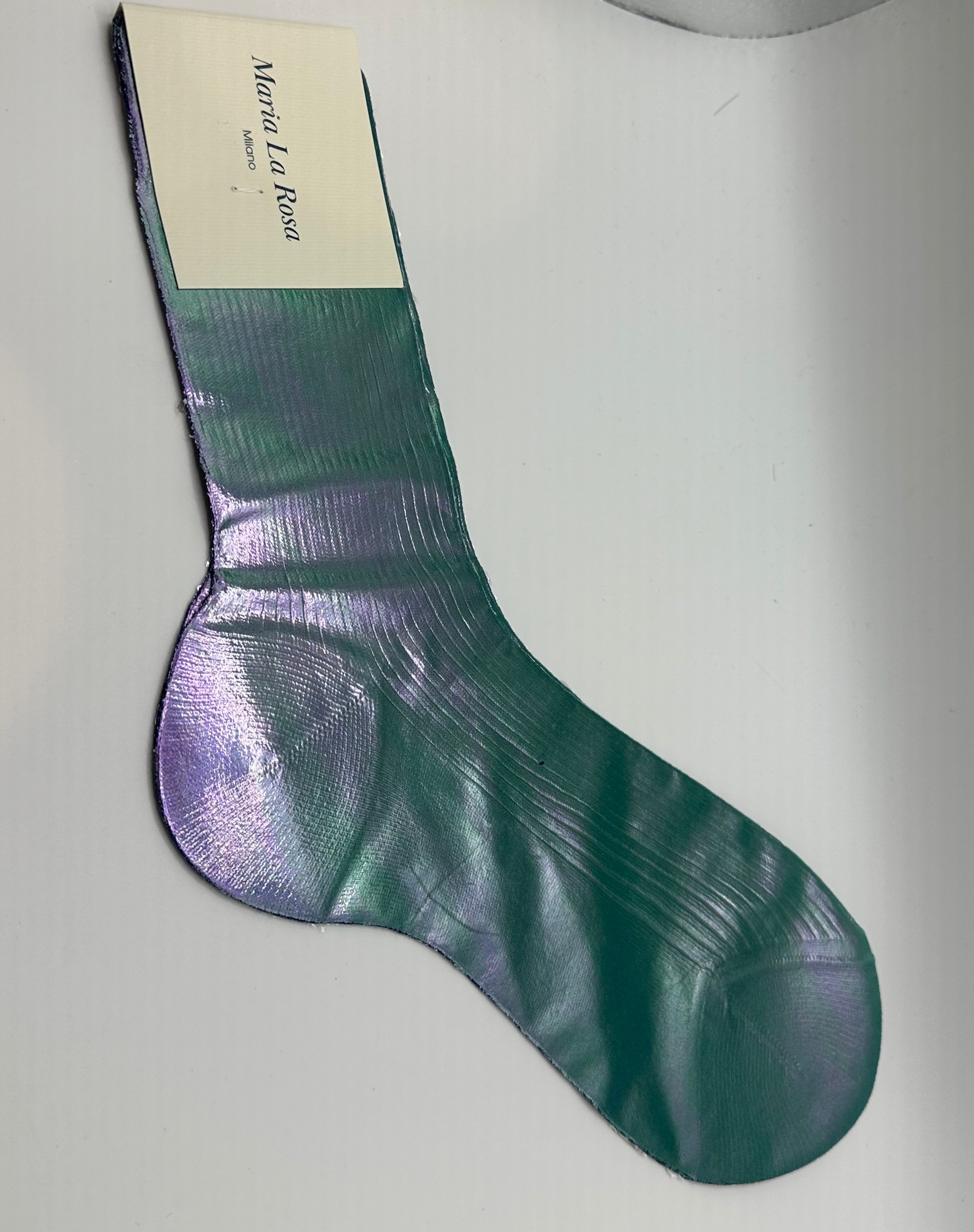 MARIA LA ROSA Cangiante Ribbed Laminated Socks