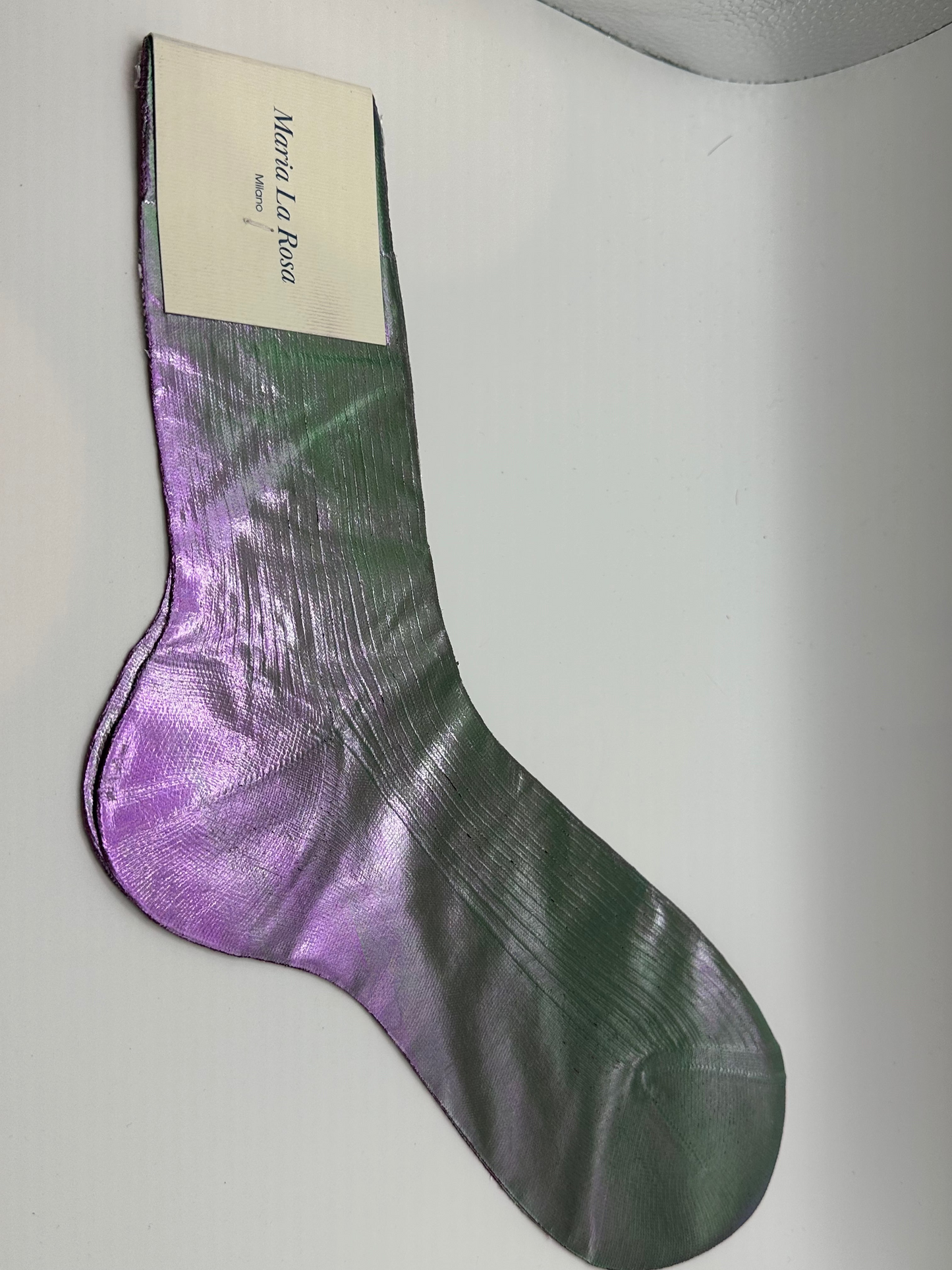 MARIA LA ROSA Cangiante Ribbed Laminated Socks