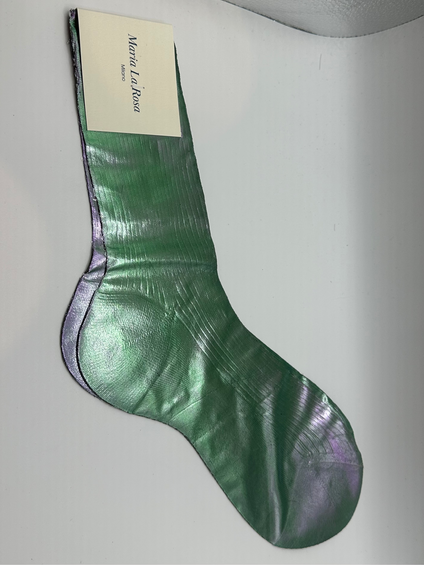 MARIA LA ROSA Cangiante Ribbed Laminated Socks