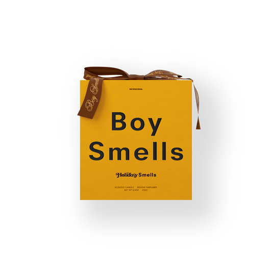 Boy Smells Incensorial Candle box