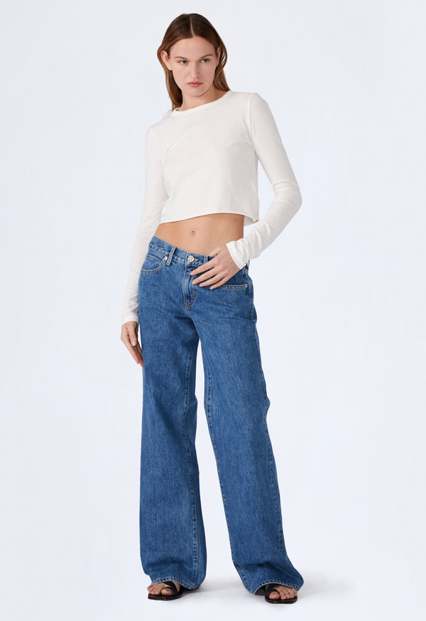 SLVRLAKE Mica Low-Rise Wide-Leg Jeans | Sweet Memory