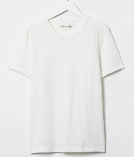 MERZ B SCHWANEN | Loopwheeled Classic Fit Lightweight T-Shirt | White
