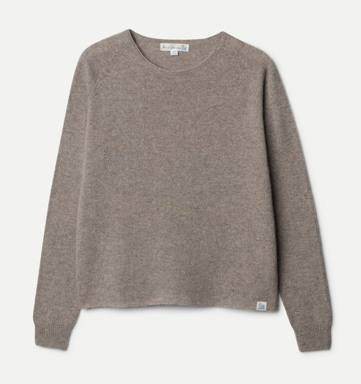 MERZ B SCHWANEN Lightweight Merino Wool-Cashmere-Silk Raglan Sweater | Faded Grain