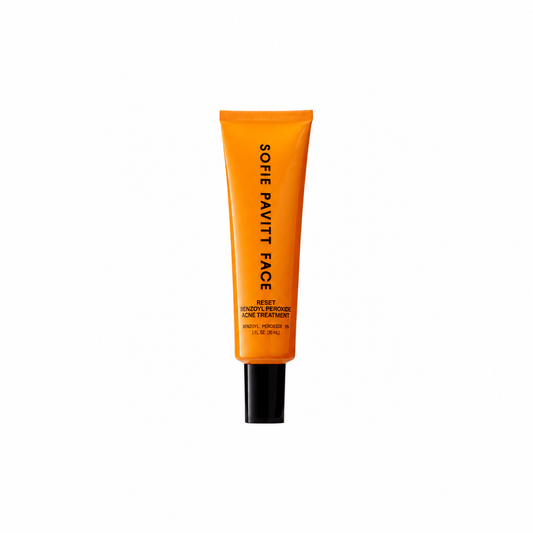 Sophie Pavitt FIT Reset Strength Treating Face Treatment in an orange squeeze tube with a black cap, centered on a plain white background.