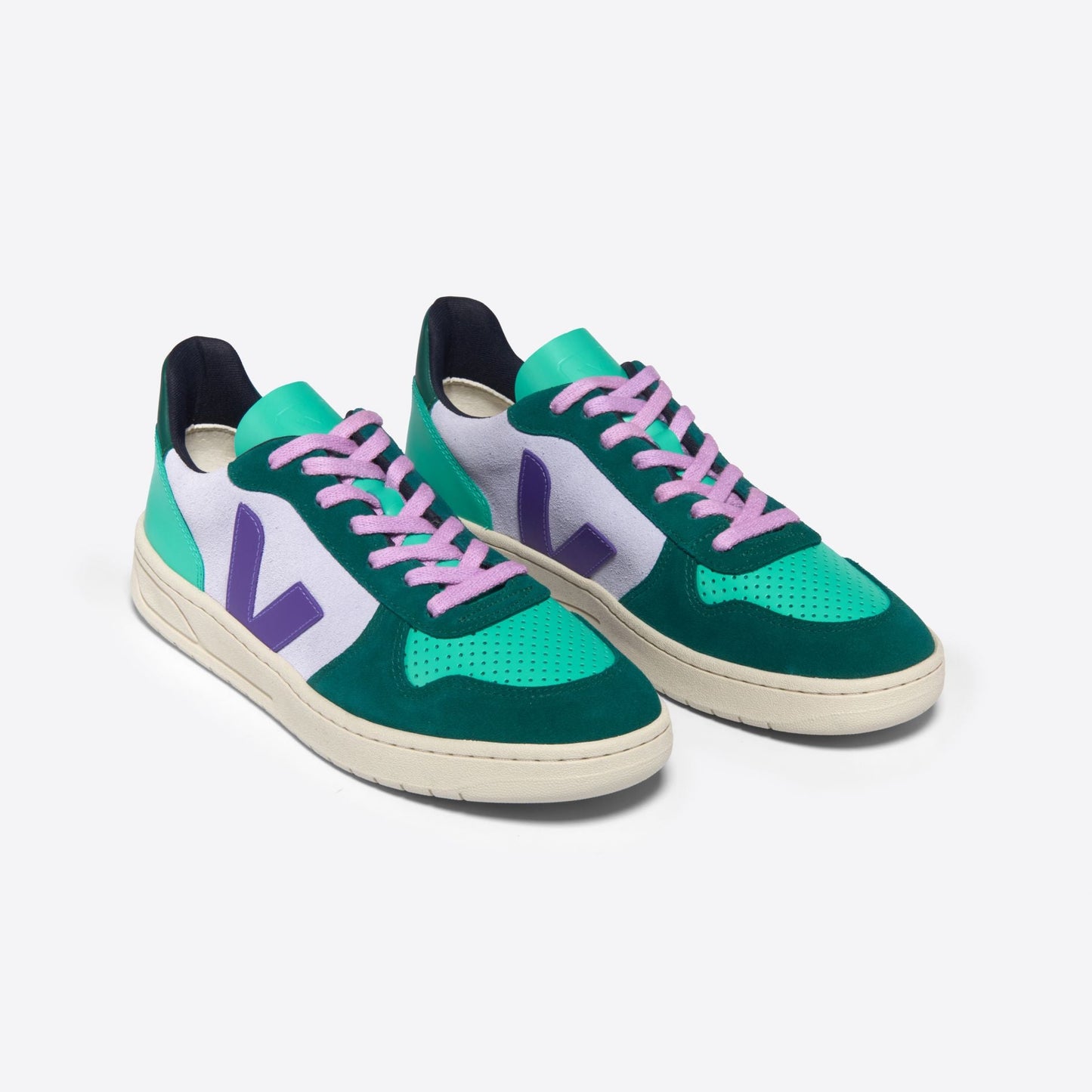 VEJA V-10 Suede Multico Swan Purple Pierre