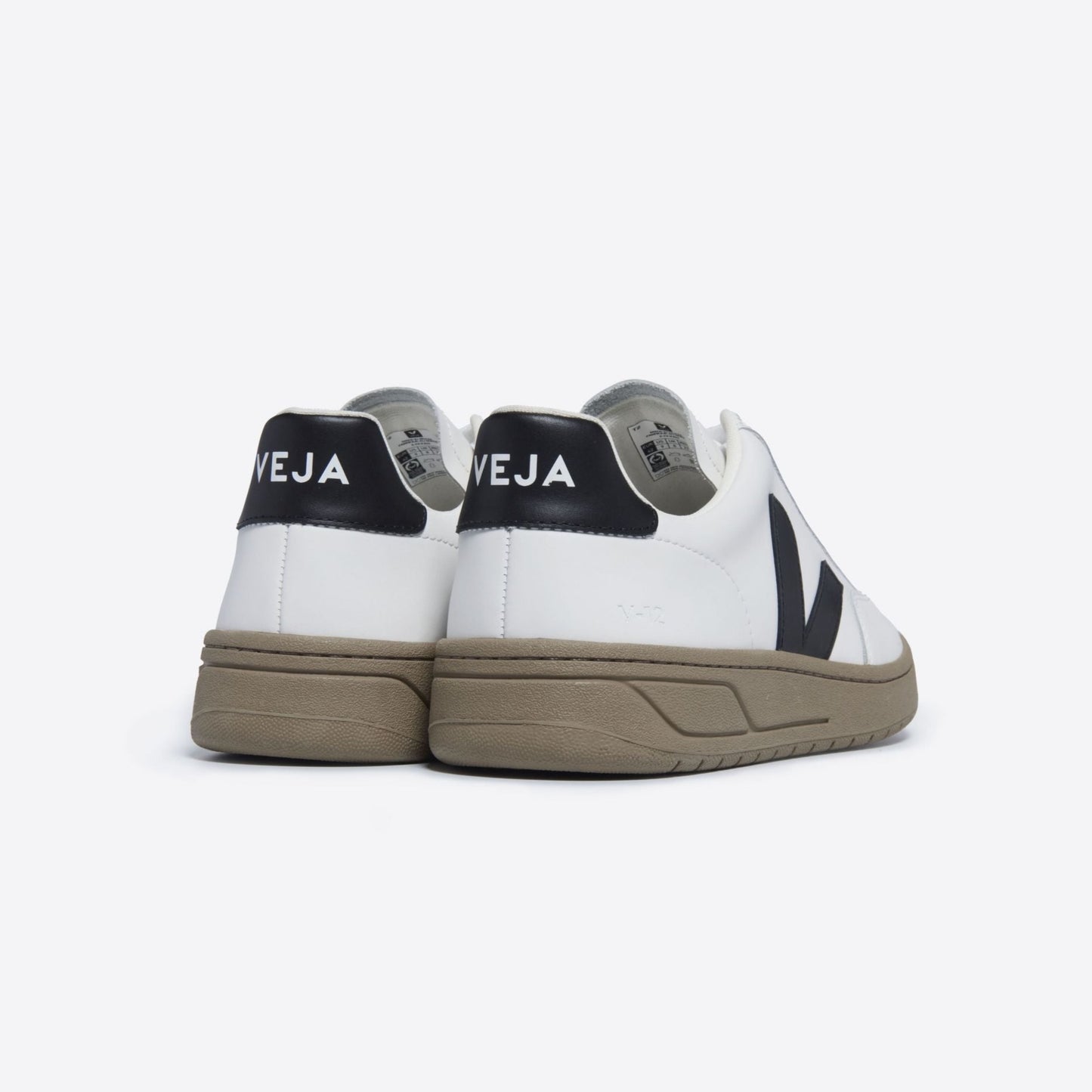 VEJA V-12 Leather Sneakers Extra White | Black Dune