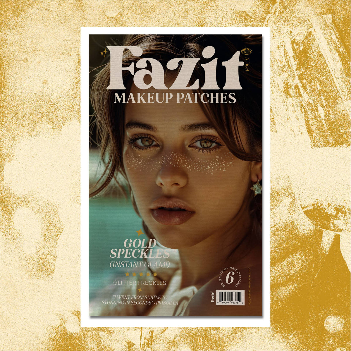 FAZIT Gold Glitter Freckles Makeup Patches for Halloween