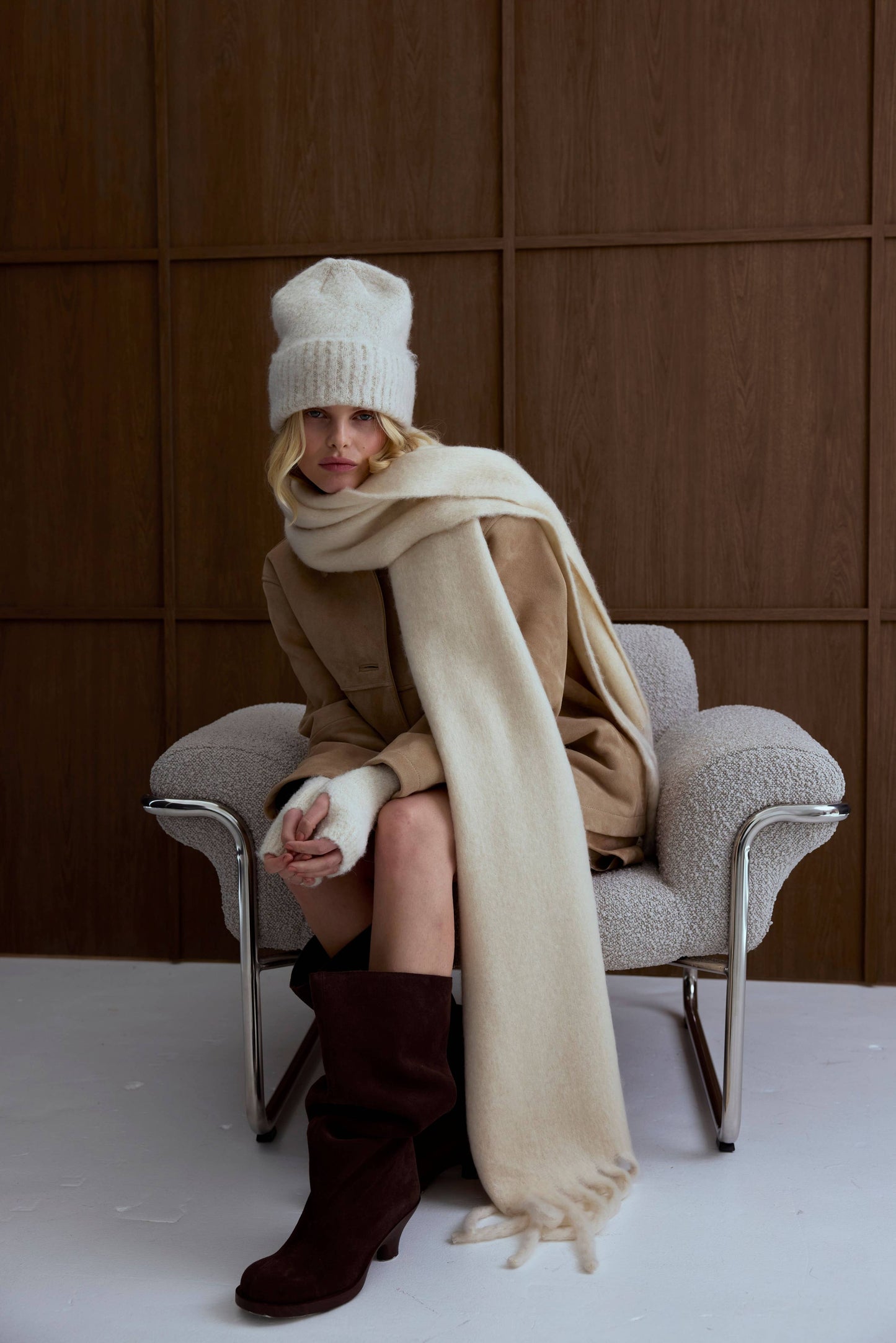 ARCTIC FOX The Reykjavik Scarf - 100% Recycled - Pebble Beige - FW25