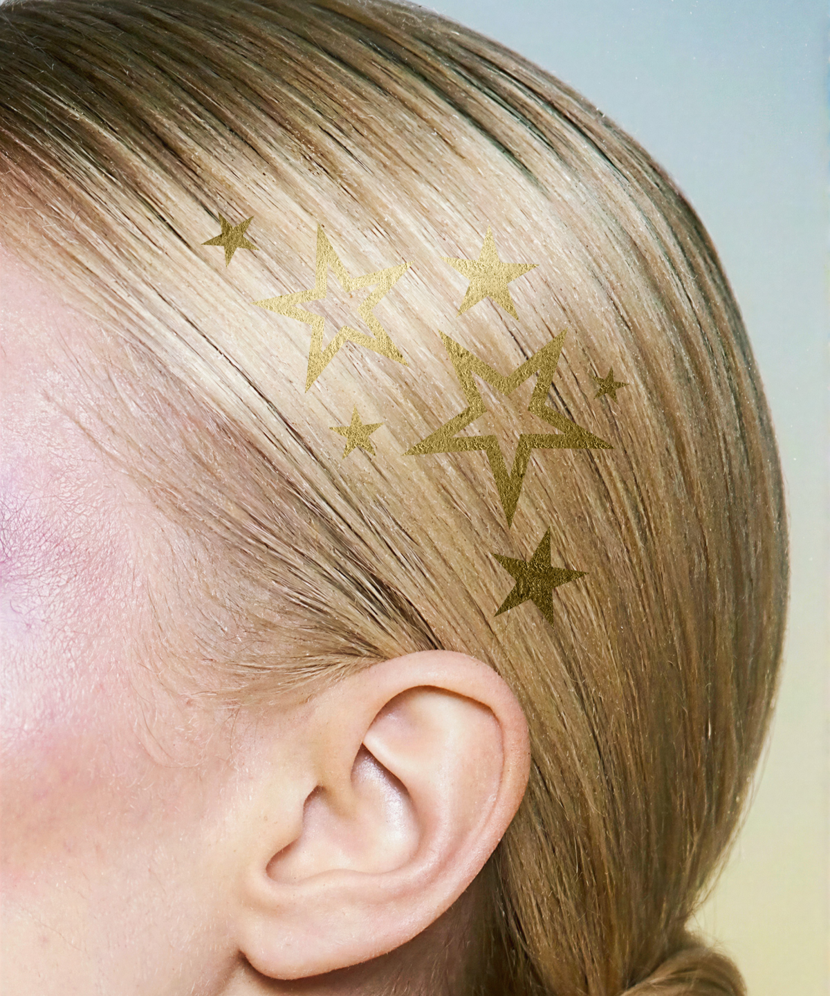 FAZIT Golden Glitter Stars Hair Tattoo