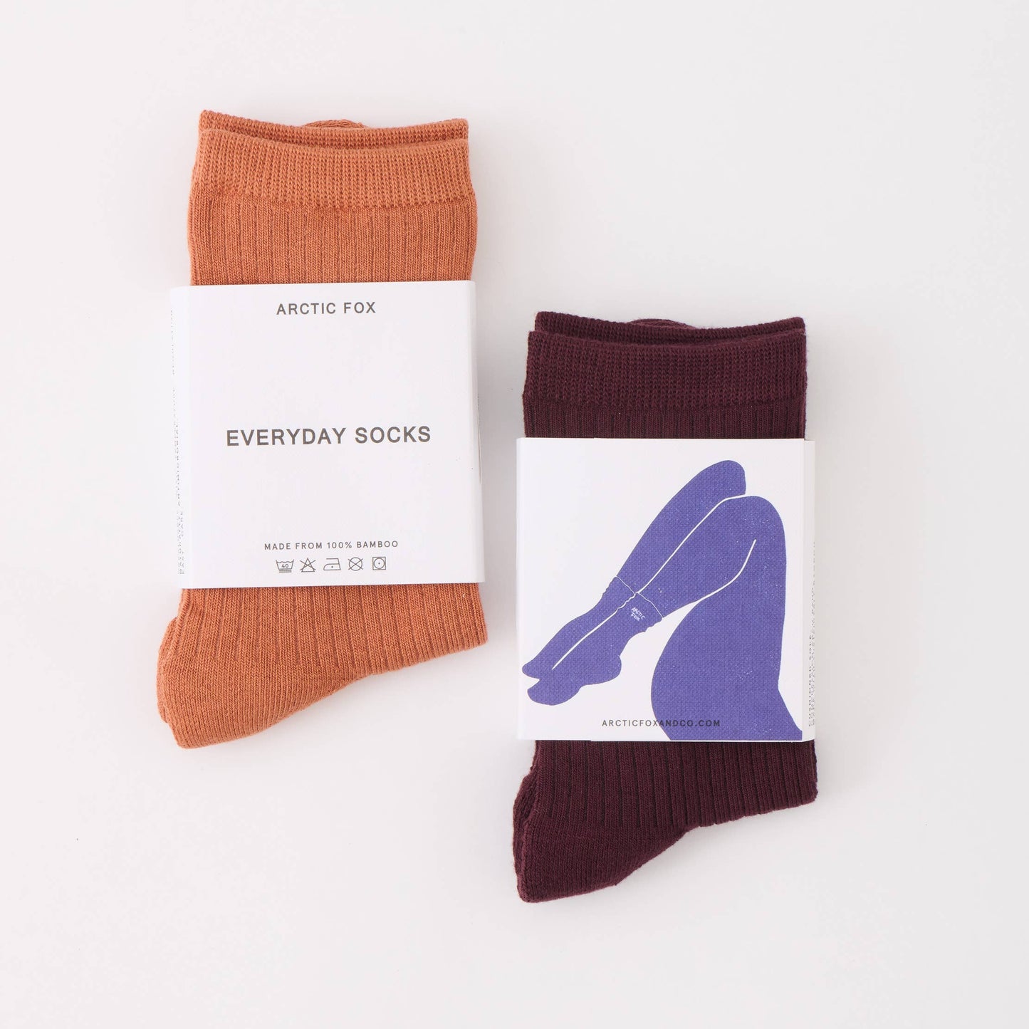 ARCTIC FOX  The Everyday Socks - 100% Bamboo - White - FW25