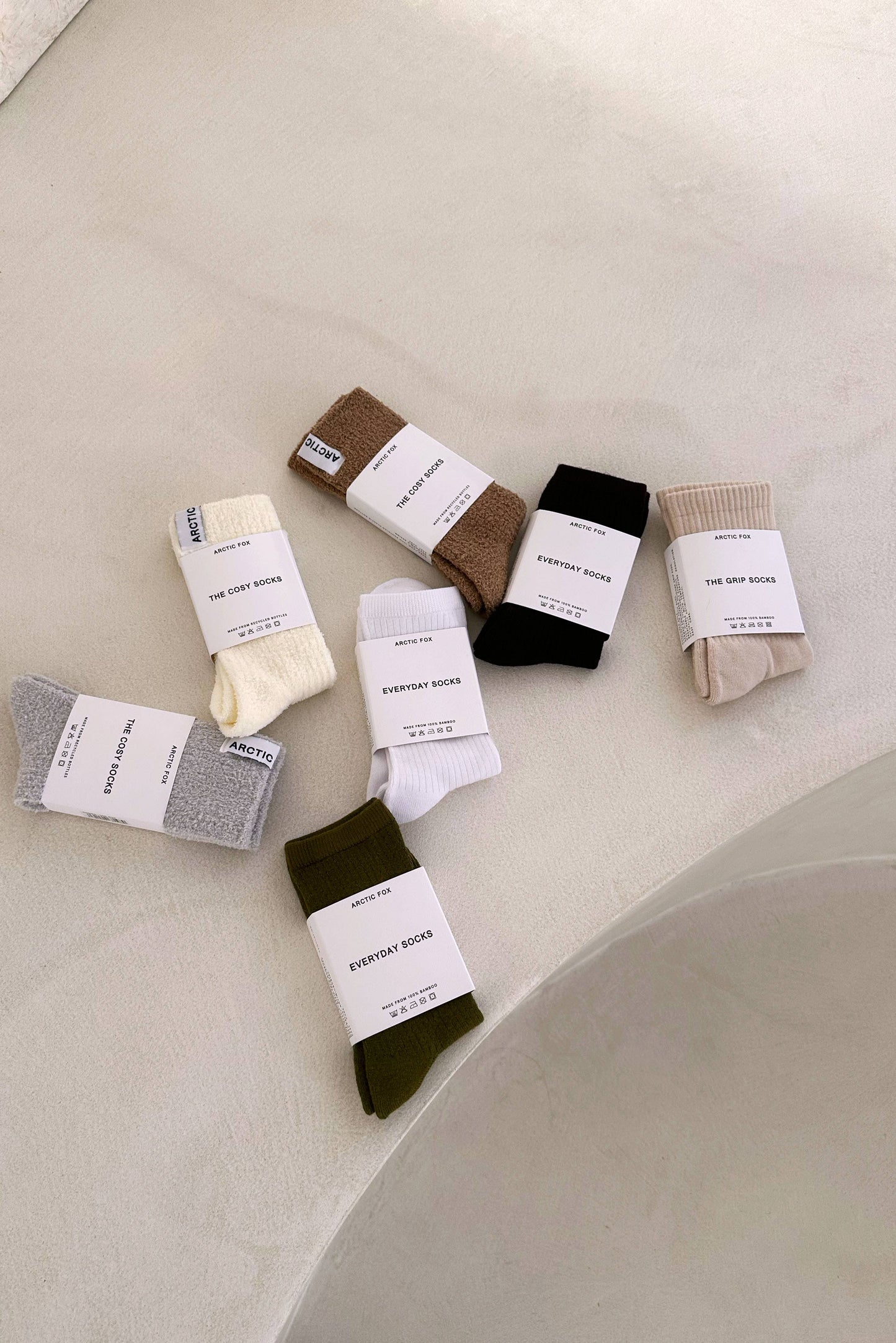 ARCTIC FOX  The Everyday Socks - 100% Bamboo - White - FW25