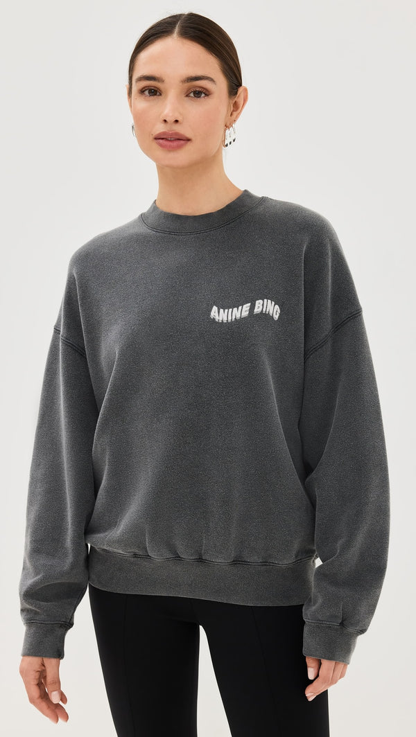 ANINE BING Jaci Sweatshirt Daydreams | Washed Black