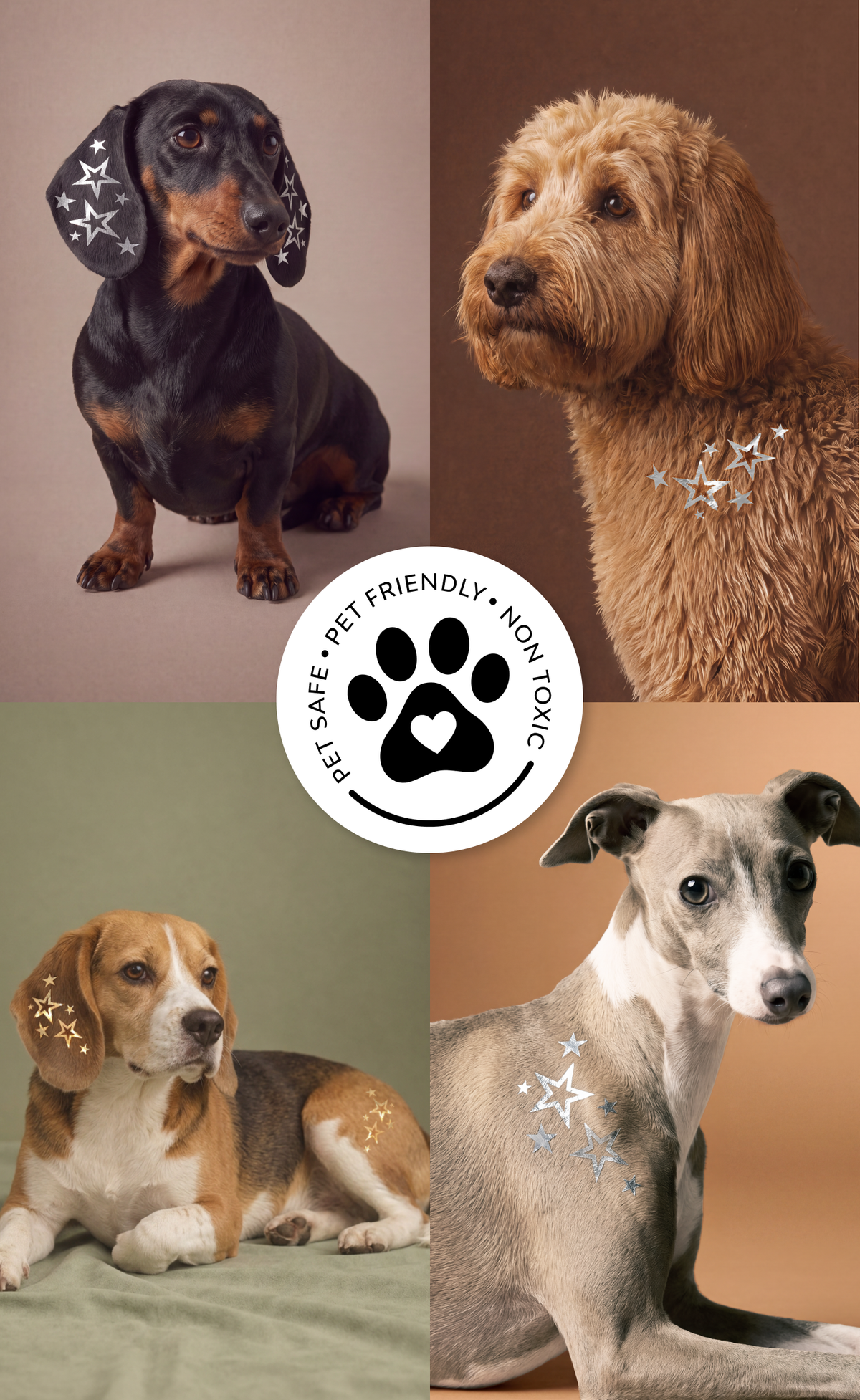 FAZIT Silver Star Speckles Pet Patches for Dogs