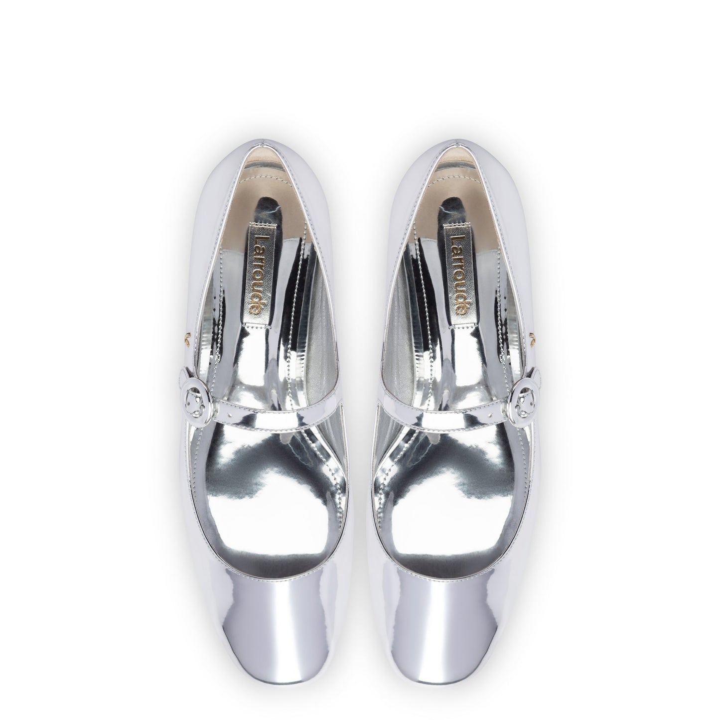LARROUDE Blair Ballet Flat | Silver Specchio