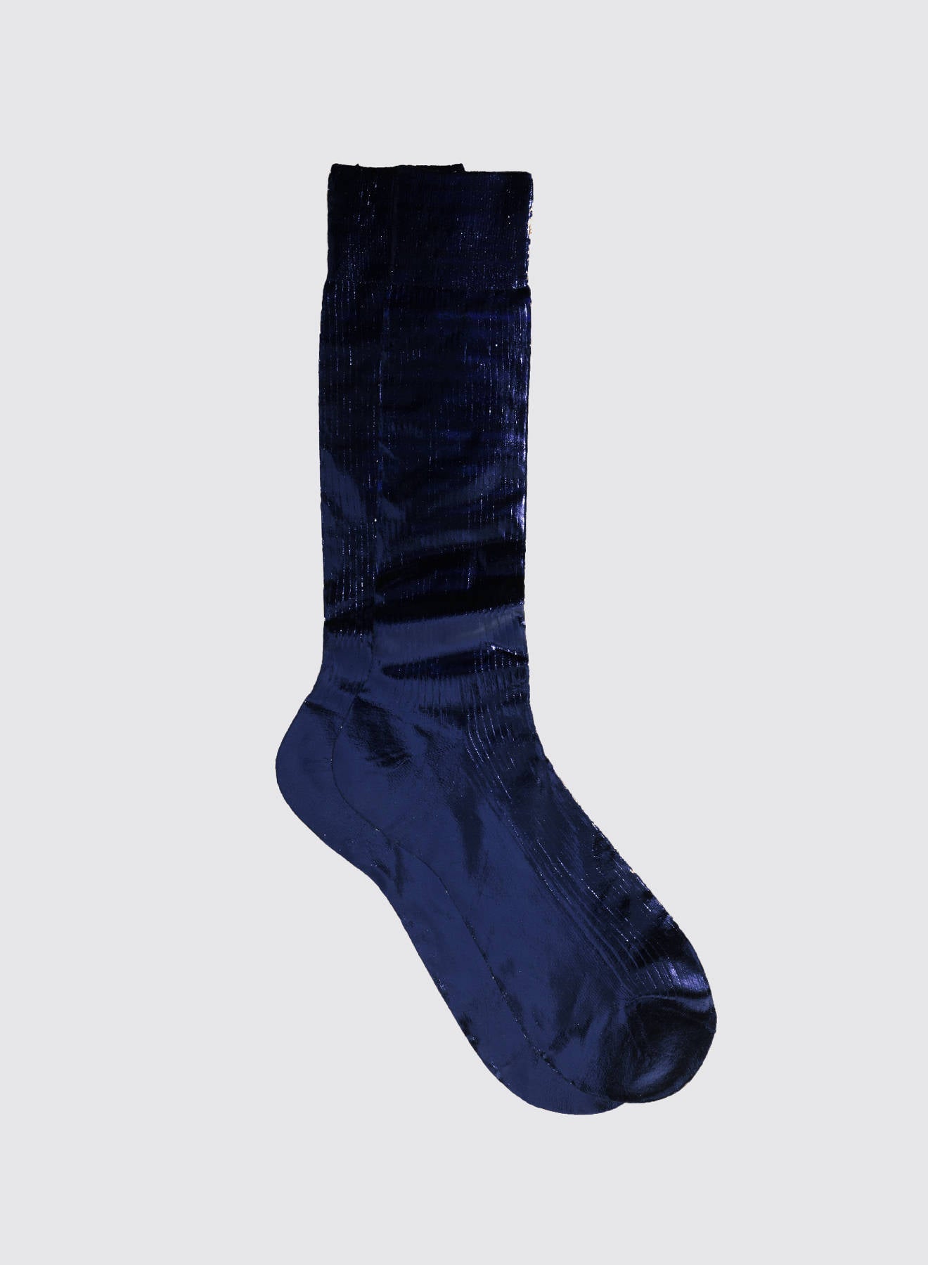 MARIA LA ROSA One Ribbed Laminated Socks | MEN