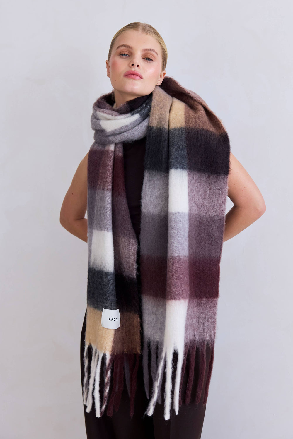 ARCTIC FOX The Reykjavik Scarf - 100% Recycled - Purple/Brown - FW25