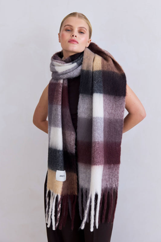 ARCTIC FOX The Reykjavik Scarf - 100% Recycled - Purple/Brown - FW25