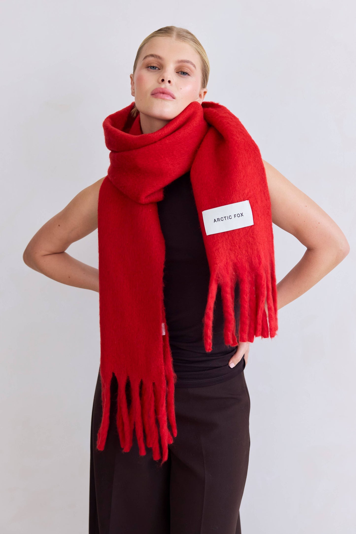 ARCTIC FOX The Stockholm Scarf - 100% Recycled - Crimson Red - FW25