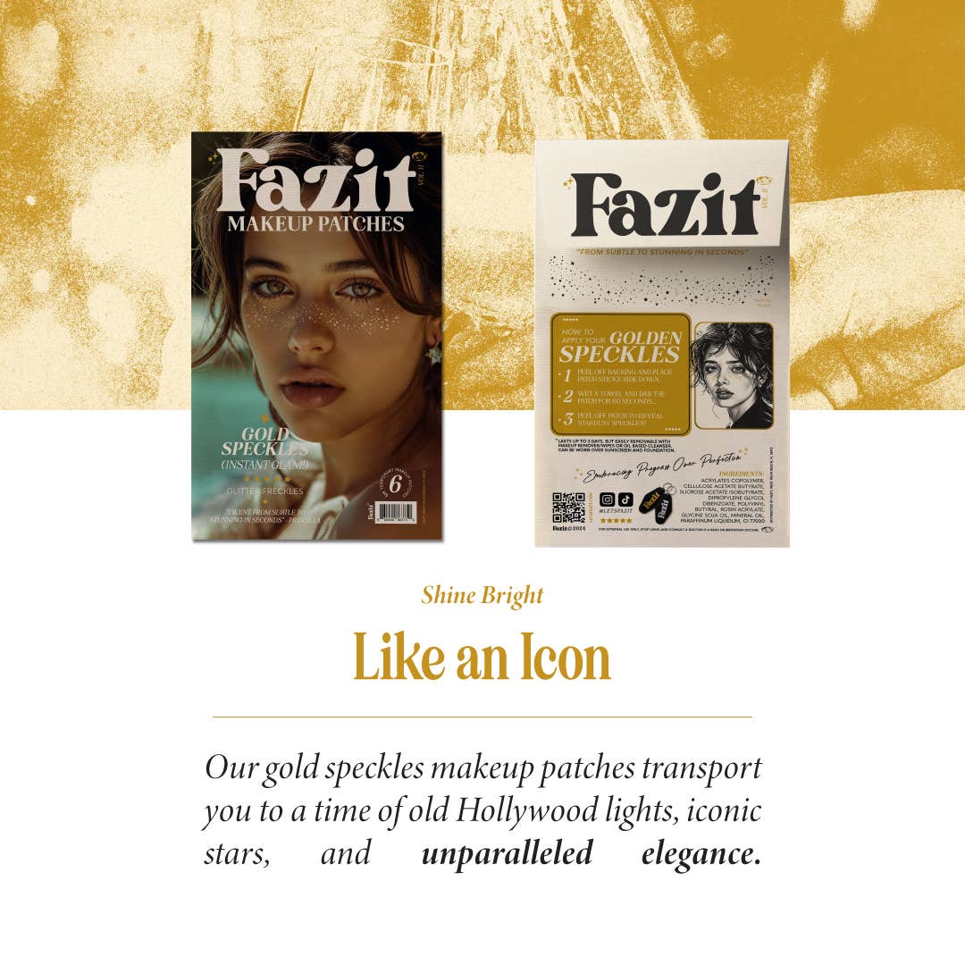 FAZIT Gold Glitter Freckles Makeup Patches for Halloween