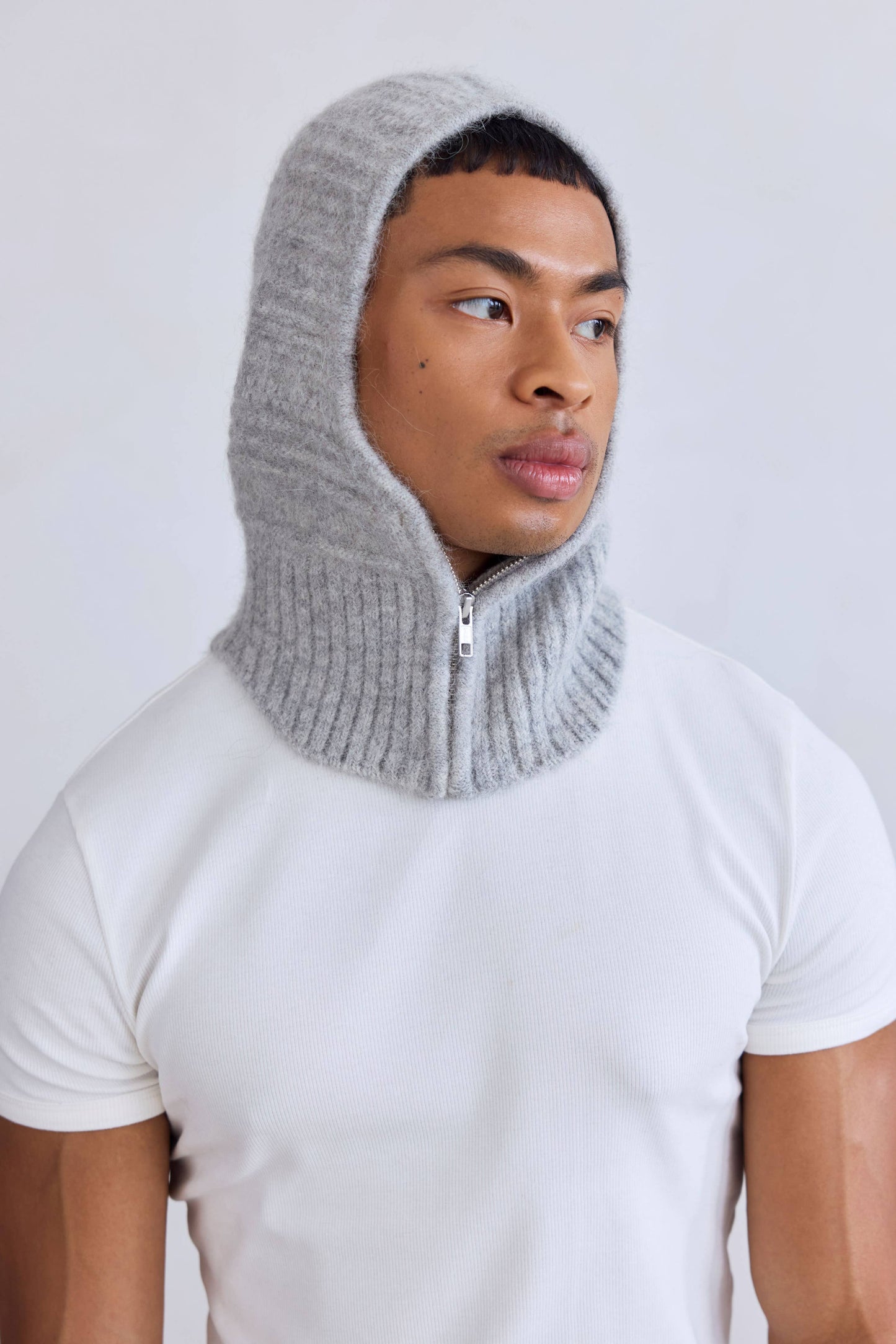 ARCTIC FOX The Alpaca Balaclava with Zip - Blizzard Grey - FW25