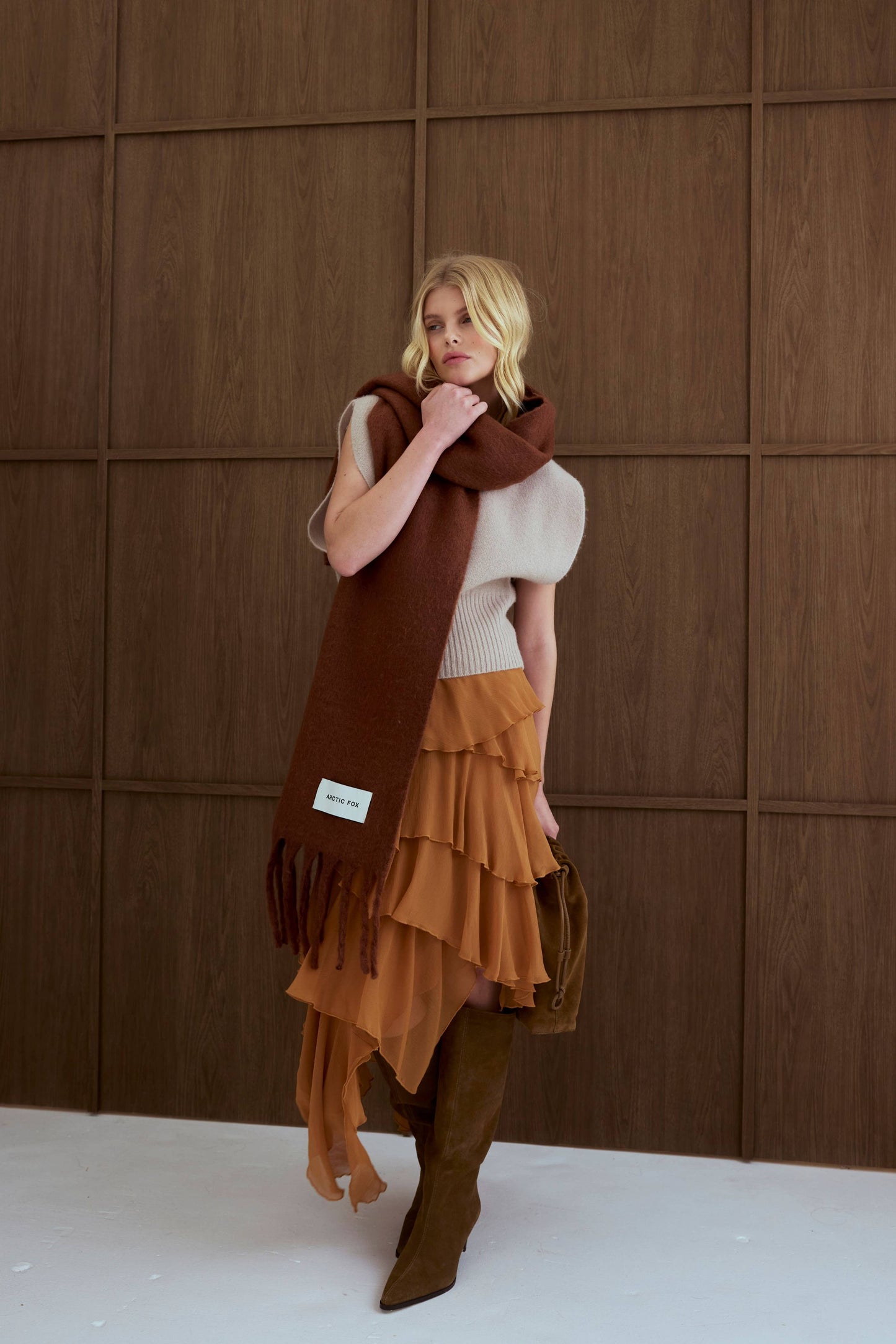 ARCTIC FOX The Stockholm Scarf - 100% Recycled - Sepia - FW25