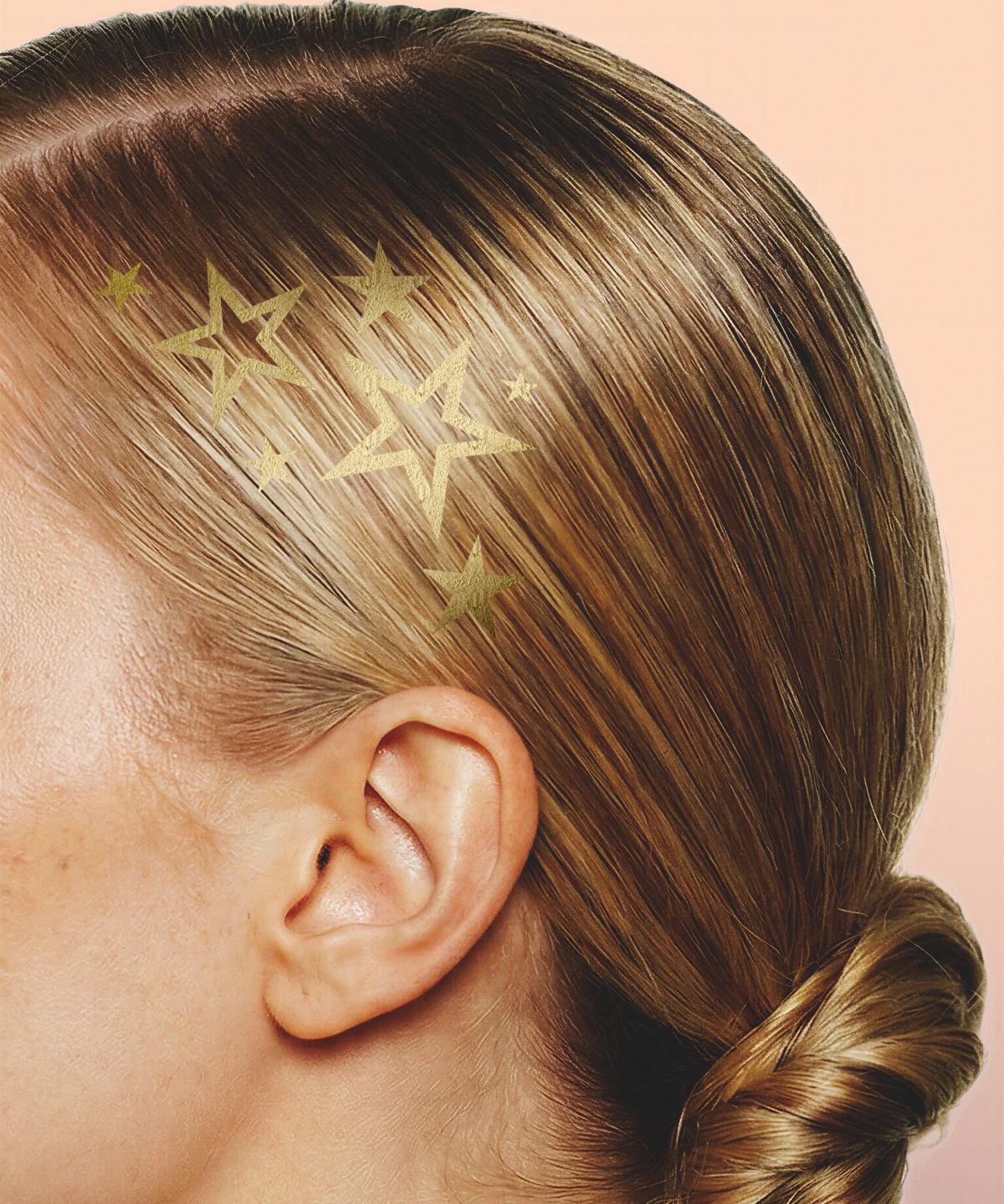 FAZIT Golden Glitter Stars Hair Tattoo