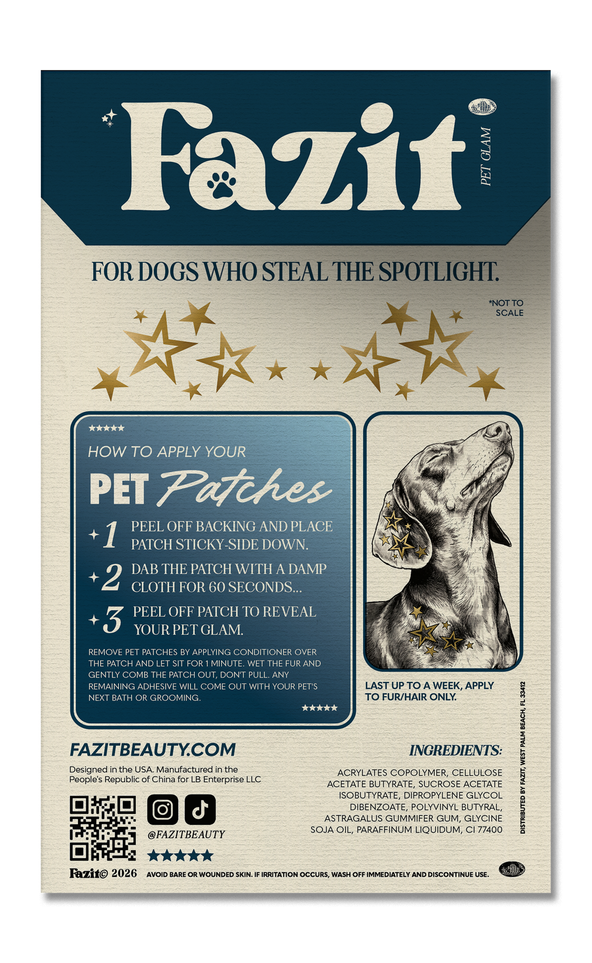 FAZIT Golden Star Speckles Pet Patches for Dogs
