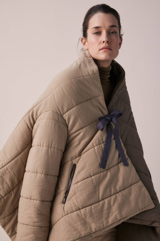 Blanket quilt jacket: Bronze/Grey / English / XS/S
