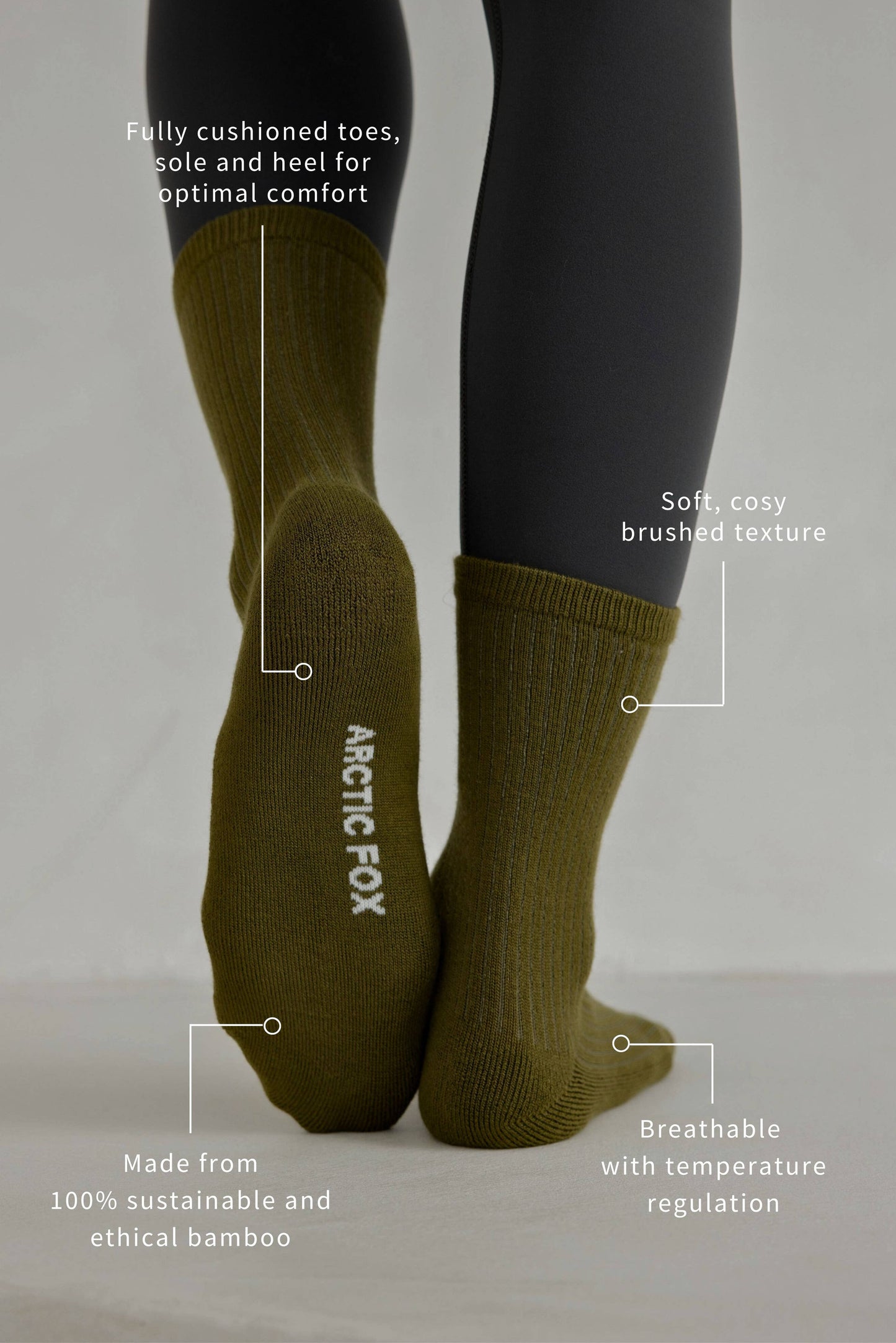 ARCTIC FOX  The Everyday Socks - 100% Bamboo - White - FW25