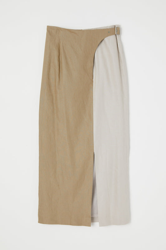 MOUSSY High Rise 2 Color Skirt | Beige