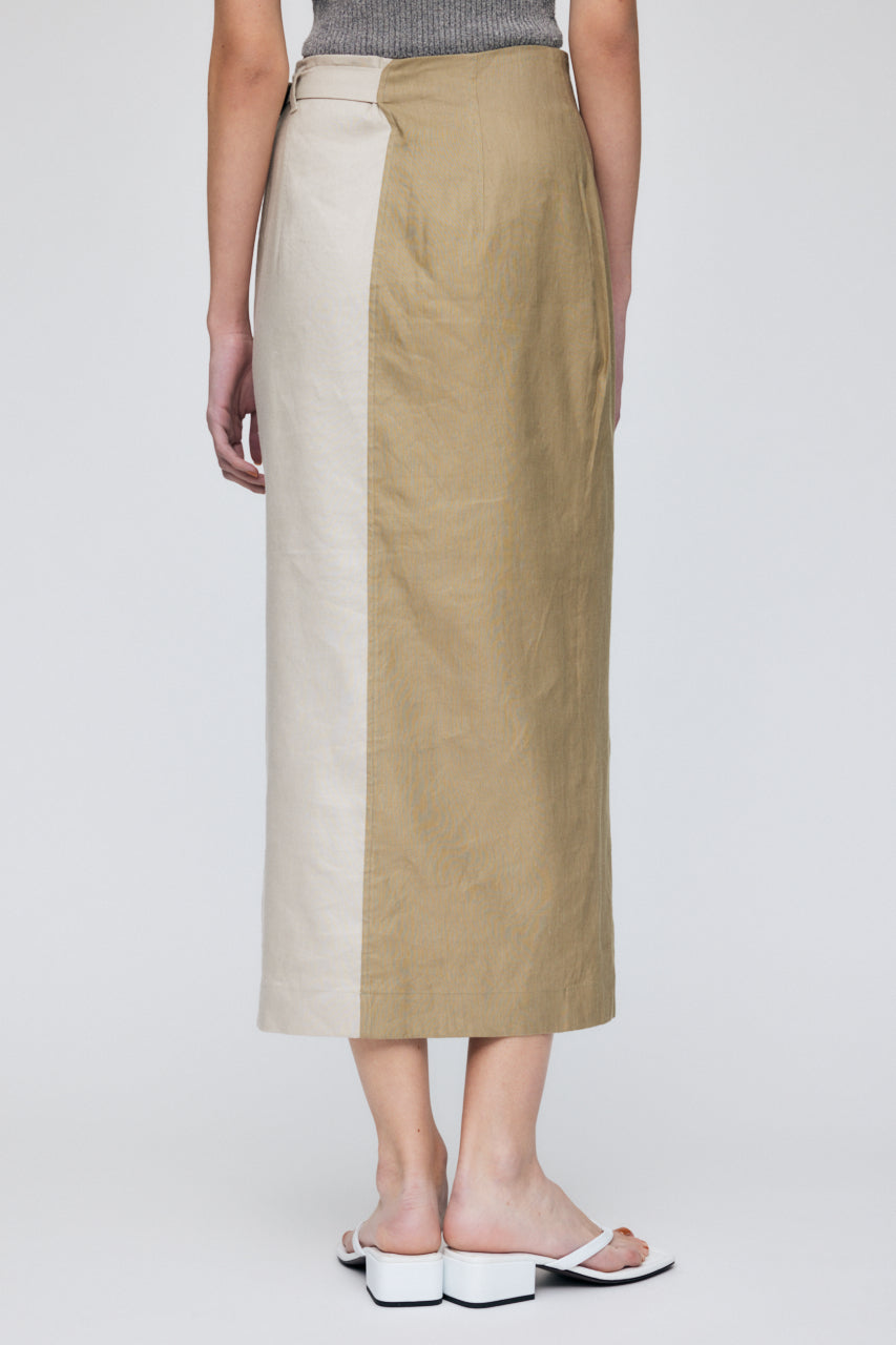 MOUSSY High Rise 2 Color Skirt | Beige