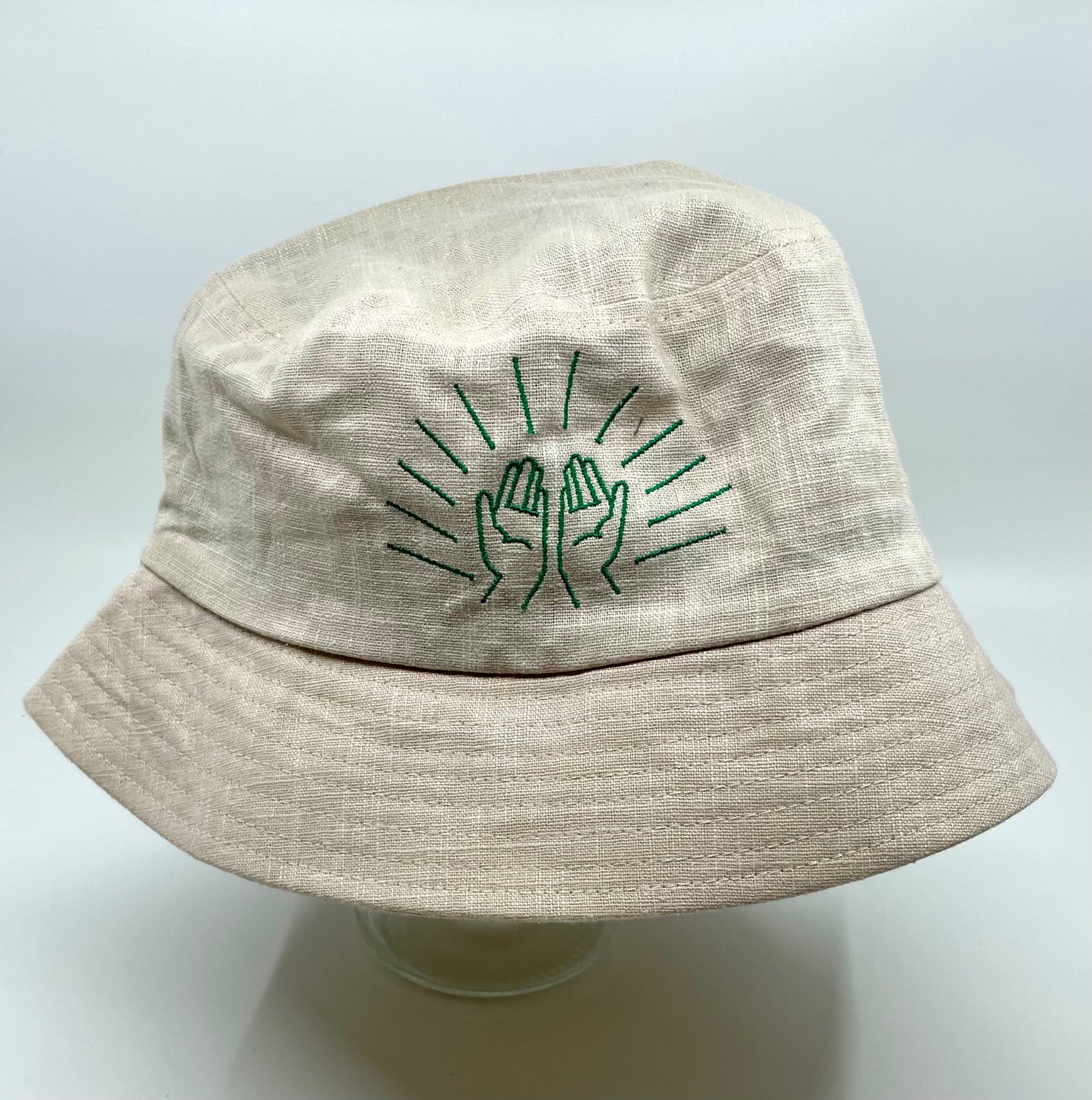 Sunday School Bucket Hat in Cream & Tennis Green