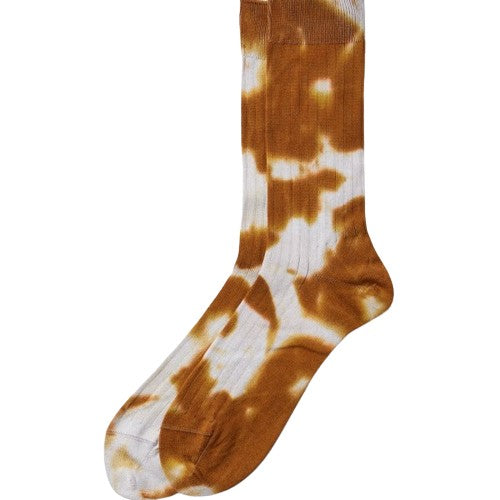 RoToTo Tie Dye Formal Crew Socks | Light Brow/Beige
