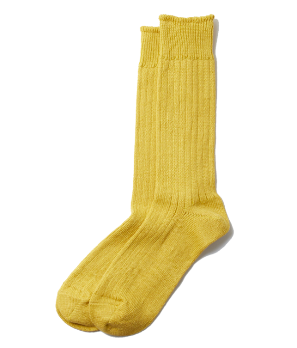 RoToTo Linen Cotton Crew Socks | Yellow